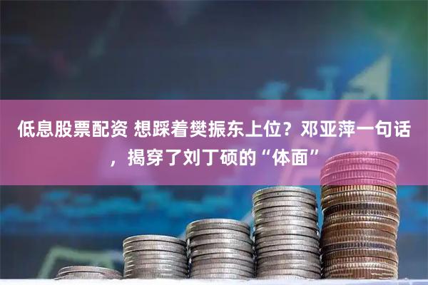 低息股票配资 想踩着樊振东上位？邓亚萍一句话，揭穿了刘丁硕的“体面”